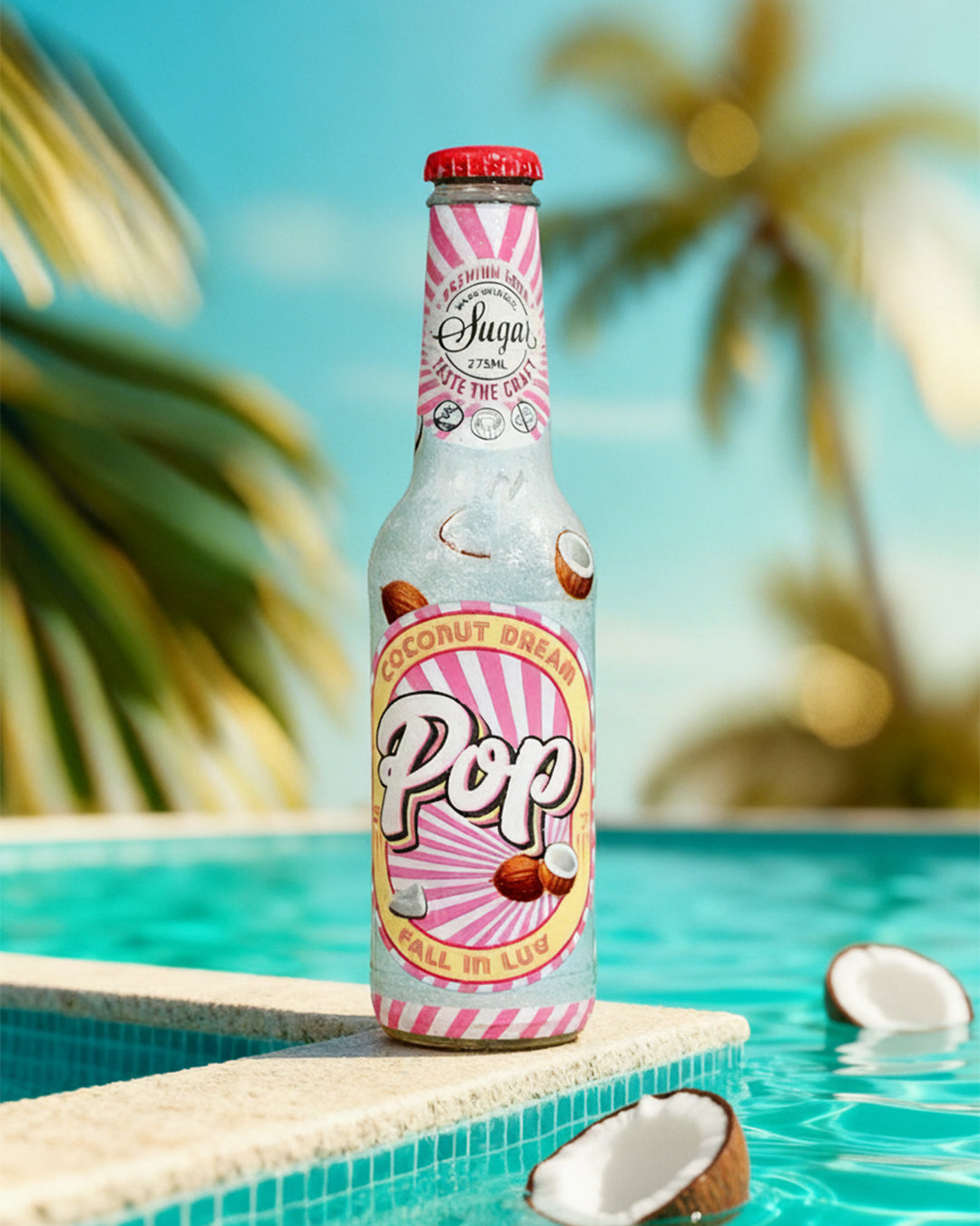 POP Coconut Dream Soda bottle