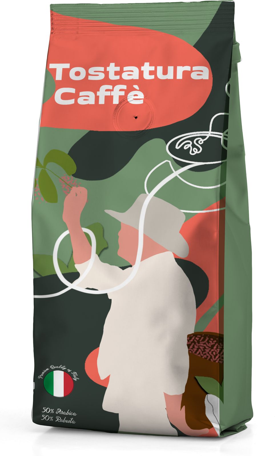 make the table top wooden and add some imagery of a coffee branch with beans on